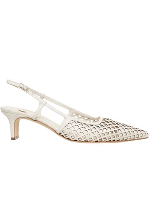 Gender Sko, Dame, Hvid, 37 EU, Læder, Hvide Nappa Læder Slingback Pumps