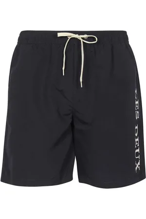 Les Deux Badetøj, Herre, Blå, S, Polyester, Print Badeshorts med justerbar talje