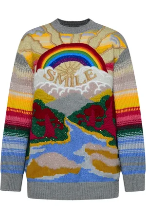 Stella McCartney Strik, Dame, Flerfarvet, 2XS, Bomuld, Kind Intarsia Sweater