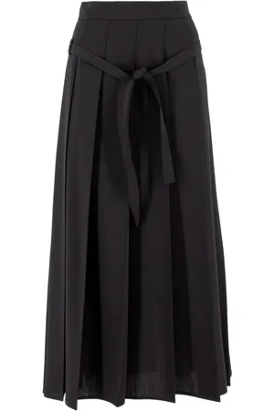 Fabiana Filippi Nederdel, Dame, Sort, M, Uld, Elegant højtaljet midi-nederdel i uld