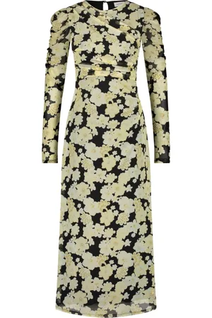 Fabienne Chapot Kjole, Dame, Flerfarvet, XS, Polyester, Plisseret Ærme Midi Kjole