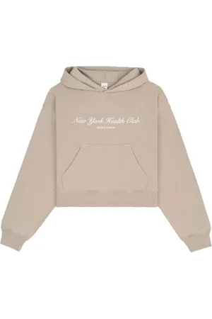 Sporty & Rich Sweathshirts & Hoodies, Dame, , S, Bomuld, Cropped Hoodie med Logo Print