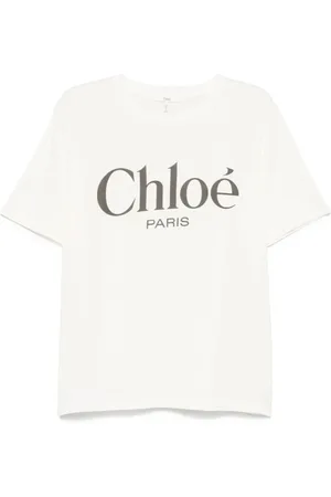 Chloé Top, Dame, Hvid, M, Bomuld, Oversize T-shirt med logo print