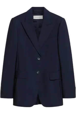 Sportmax Jakke, Dame, Blå, S, Uld, Blå Blazer i Uldblanding