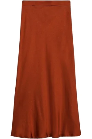 Max Mara Nederdel, Dame, Brun, L, Satin, Zurlo Skirt