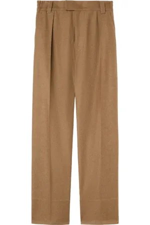 Loro Piana Bukser, Herre, Brun, 2XL, Uld, Luksuriøst Bløde Brune Flannelbukser