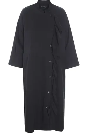 Bitte Kai Rand Kjole, Dame, Sort, M, Uld, Elegant Sort Kjole med Lodret Rynke