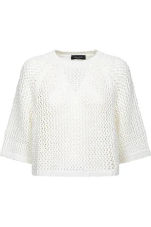 Fabiana Filippi Top, Dame, Hvid, S, Bomuld, Hvid Bomuldsnet Sweater