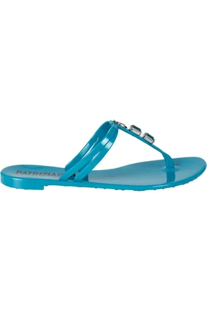 Patrizia Pepe Sko, Dame, Blå, 36 EU, Gyldne stenpyntede sandaler