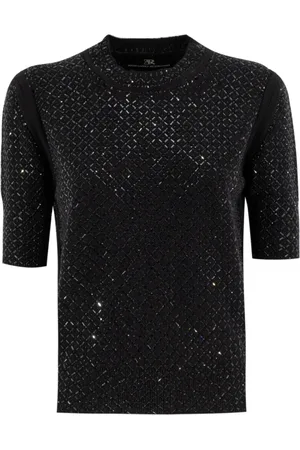 ERMANNO SCERVINO Strik, Dame, Sort, S, Uld, Kortærmet Striktrøje