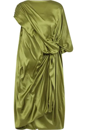 DRIES VAN NOTEN Kjole, Dame, Grøn, S, Elegant Grøn Silkekjole