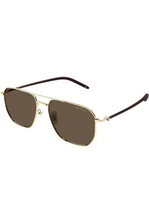 Montblanc Tilbehør, unisex, Gul, 60 MM, Uld, Guldbrune solbriller