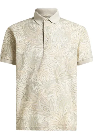 Etro Top, Herre, , L, Bomuld, Polo Paisley Flowers