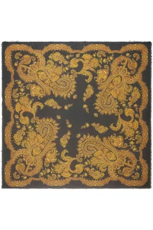 Etro Tilbehør, Dame, Flerfarvet, ONE SIZE, Uld, Sort Vinterhalstørklæde Elegant Stil