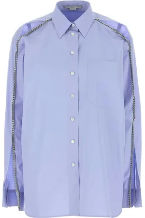 Stella McCartney Bluser & Skjorter, Dame, Blå, XS, Lyseblå poplin skjorte