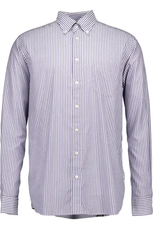 Eton Skjorte, Herre, Blå, XL, Bomuld, Stribet Oxford Skjorte