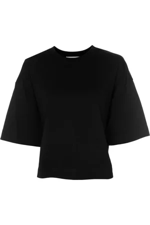 Drykorn Top, Dame, Sort, XL, Uld, Casual Cropped Tee Lilani