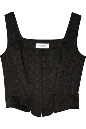 Marine Serre Top, Dame, Sort, S, Uld, Sleeveless Top