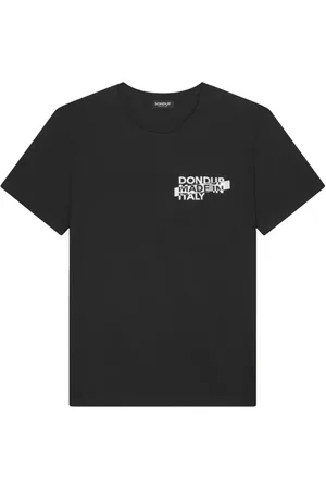 Dondup Top, Herre, Sort, S, Bomuld, Sort Logo Print Bomuld T-shirt