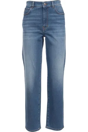 Max Mara Jeans, Dame, Blå, XL, Denim, 90`er Denim Comfort Jeans Ortisei