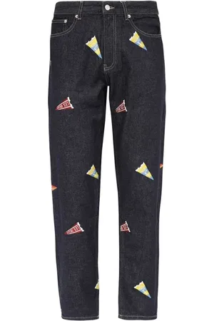 Les Deux Jeans, Herre, Blå, W31, Bomuld, Jeans med kontrastsyninger og patches i bomuld