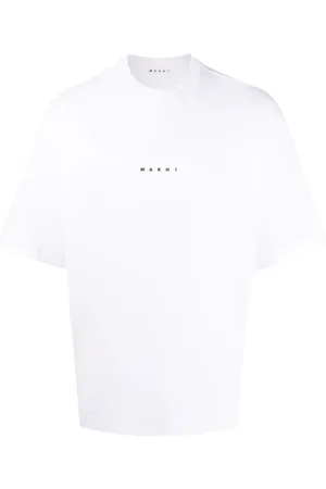 Marni Top, Herre, Hvid, XL, Bomuld, T-shirt med printet bomuldslogo