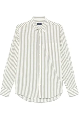 Paul & Shark Skjorte, Herre, Grøn, 2XL, Bomuld, Stribet Bomuldsskjorte