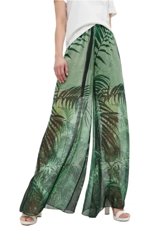 Guess Bukser, Dame, Grøn, S, Uld, Roxan Wide Leg Bukser