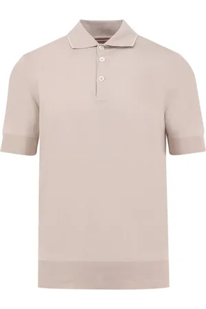 Brunello Cucinelli Top, Herre, , L, Bomuld, Contrasting Profile Cotton Polo Shirt