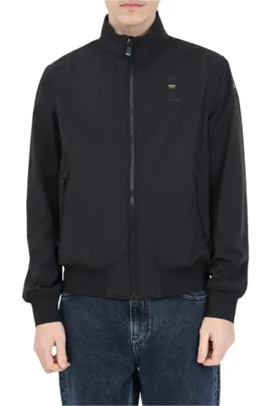Blauer Jakke, Herre, Sort, 2XL, Polyester, Polyester Bomberjakke