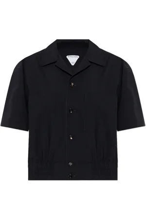 Bottega Veneta Bluser & Skjorter, Dame, Sort, S, Uld, Kortærmet uldskjorte
