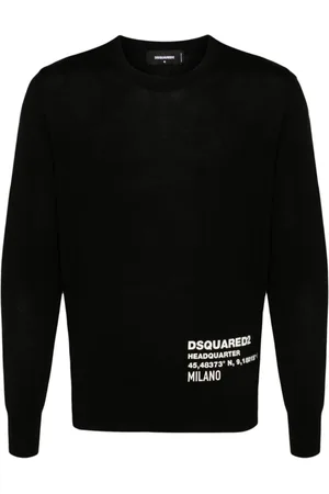 Dsquared2 Strik, Herre, Sort, XL, Uld, Sort Uldstriktrøje