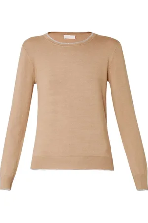 Liu Jo Strik, Dame, , XS, Rundhalset Pullover med Lurex-indsatser
