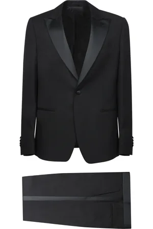 LARDINI Jakkesæt, Herre, Sort, M, Sort Silk Smoking med Spids Revers