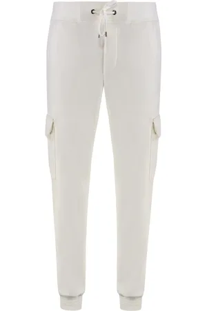MOORER Bukser, Herre, Hvid, L, Uld, Uld Sweatpants med Lommer og Manchetter
