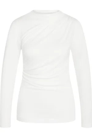 Bruuns Bazaar Top, Dame, Hvid, M, Draped Blouse Top Snow