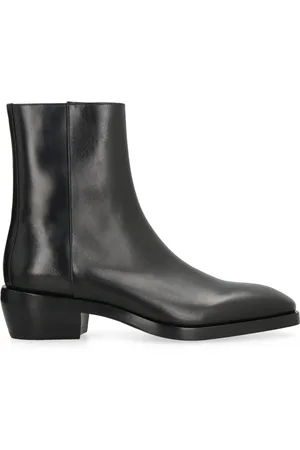 Salvatore Ferragamo Sko, Herre, Sort, 39 EU, Læder, Kalvelæder Ankelstøvler