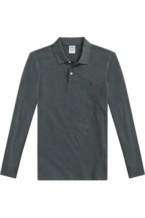 Brooks Brothers Top, Herre, Grå, XS, Bomuld, Koksgrå Stretch Bomulds Polo Shirt