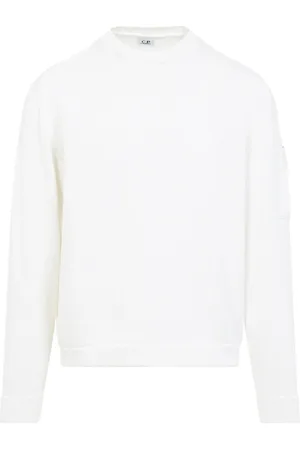 C.P. Company Strik, Herre, Hvid, M, Bomuld, Hvid Sweater Stilfuldt Design Bomuld