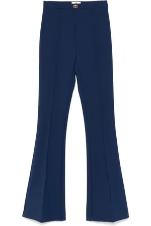 Elisabetta Franchi Bukser, Dame, Blå, M, Crêpe Bell-Bottom Bukser