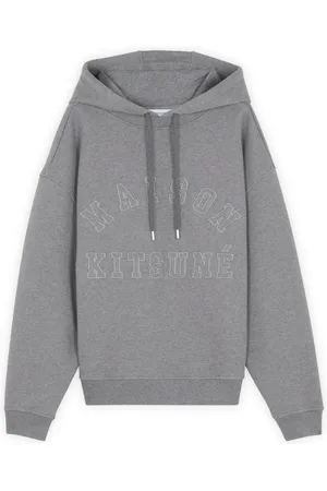 Maison Kitsuné Sweathshirts & Hoodies, Herre, Grå, L, Bomuld, Printed Cotton Varsity Hoodie