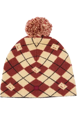 Acne Studios Tilbehør, Herre, Flerfarvet, ONE SIZE, Uld, Argyle Face Beanie Hue