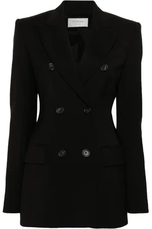 Sportmax Jakke, Dame, Sort, 2XS, Uld, Sort Uld Blazer Dobbeltradet Jakke