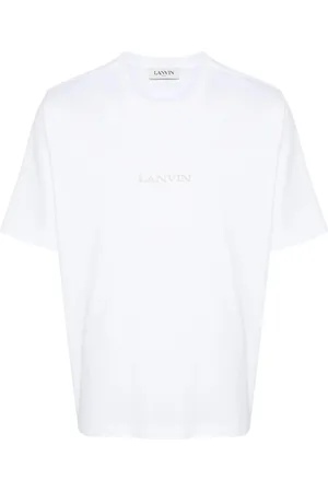 Lanvin Top, Herre, Hvid, L, Bomuld, Broderet Klassisk T-shirt