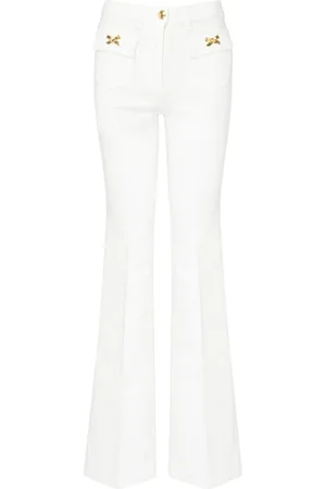 Elisabetta Franchi Jeans, Dame, Hvid, W27, Bomuld, Boot-Cut Jeans