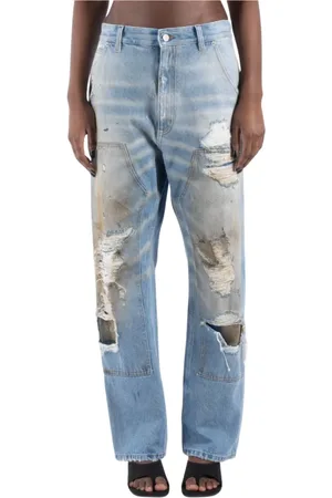 Maison Margiela Jeans, Dame, Blå, W28, Denim, Blå Denim Jeans Lavet i Italien