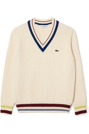 Lacoste Strik, Herre, Hvid, M, Uld, Uld Tennis Sweater