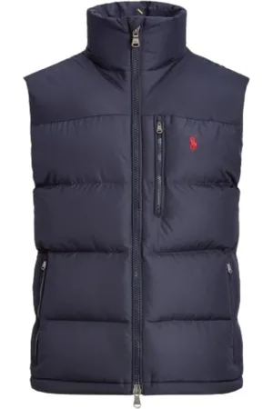 Ralph Lauren Jakke, Herre, Blå, XL, Polyester, Sleeveless Puffer Jacket