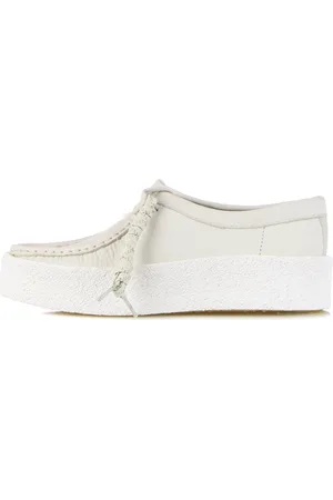 Clarks Sko, Dame, Hvid, 40 EU, Tyl, Wallabee Cup Moccasin Lifestyle Sko