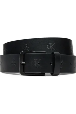 Calvin Klein Tilbehør, Herre, Sort, 115 CM, Læder, Klassisk Sort Læderbælte med Spænde